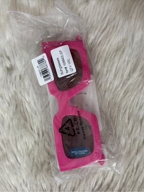 Hot Pink Rectangular Sunglasses